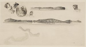 Schetsen op de Coast Survey Plaat, 1854-55 door James Abbott McNeill Whistler
